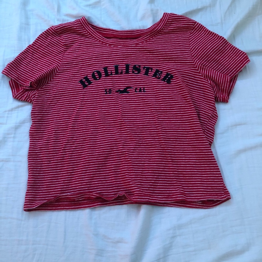 Red striped Hollister crop top